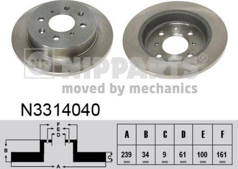 Nipparts N3314040 - Əyləc Diski furqanavto.az