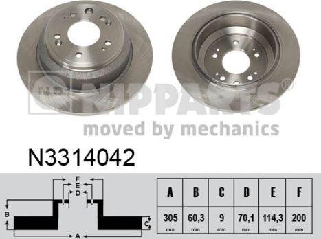 Nipparts N3314042 - Əyləc Diski furqanavto.az