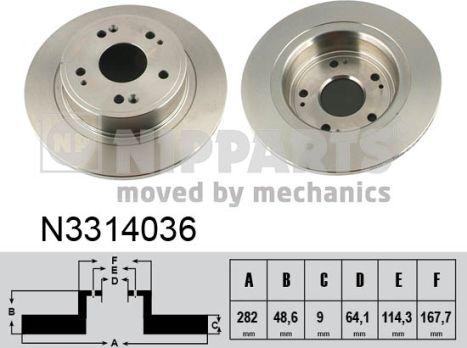 Nipparts N3314036 - Əyləc Diski furqanavto.az