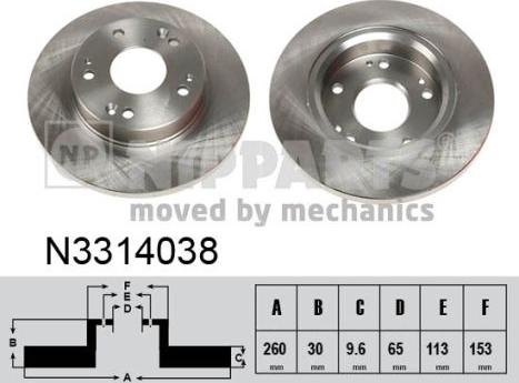 Nipparts N3314038 - Əyləc Diski furqanavto.az