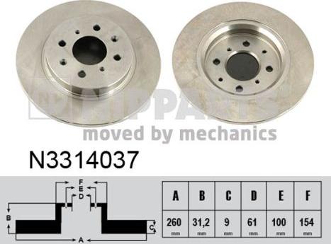 Nipparts N3314037 - Əyləc Diski furqanavto.az