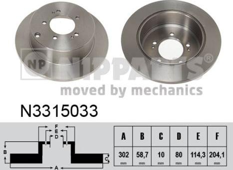 Nipparts N3315033 - Əyləc Diski furqanavto.az