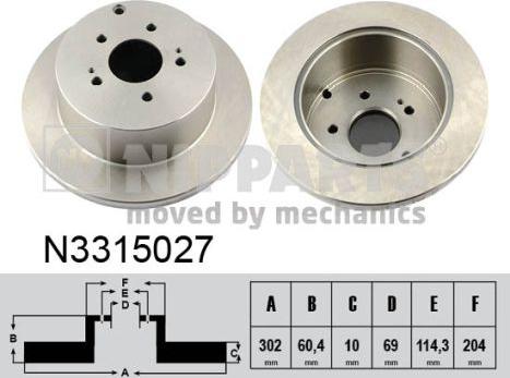 Nipparts N3315027 - Əyləc Diski furqanavto.az