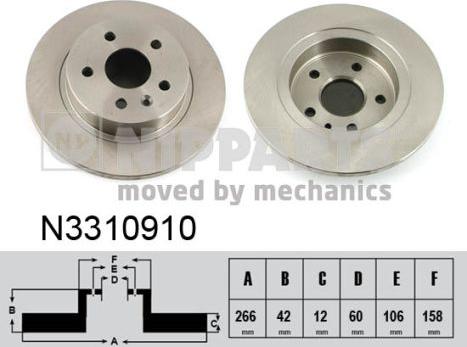 Nipparts N3310910 - Əyləc Diski furqanavto.az