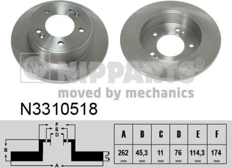 Nipparts N3310518 - Əyləc Diski furqanavto.az