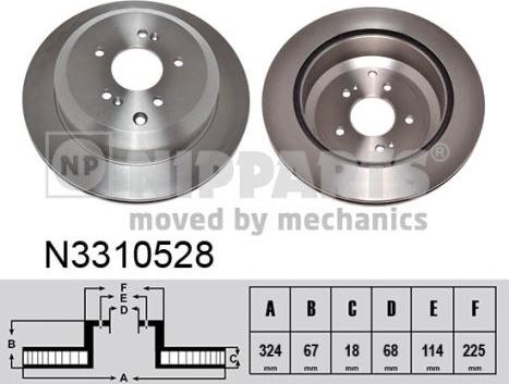 Nipparts N3310528 - Əyləc Diski furqanavto.az