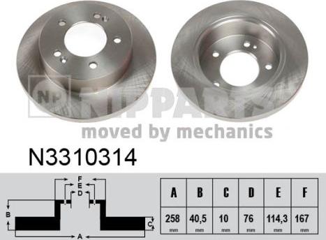 Nipparts N3310314 - Əyləc Diski furqanavto.az