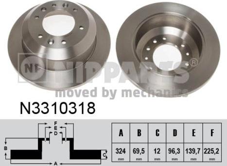 Nipparts N3310318 - Əyləc Diski furqanavto.az