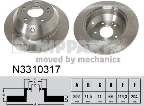 Nipparts N3310317 - Əyləc Diski furqanavto.az