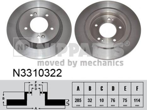 Nipparts N3310322 - Əyləc Diski furqanavto.az