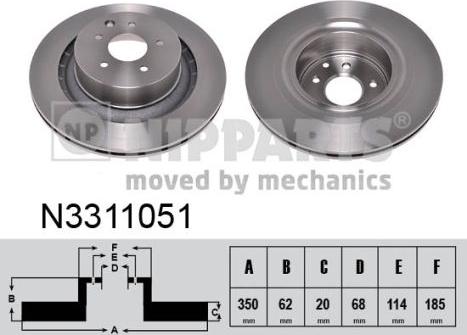 Nipparts N3311051 - Əyləc Diski furqanavto.az