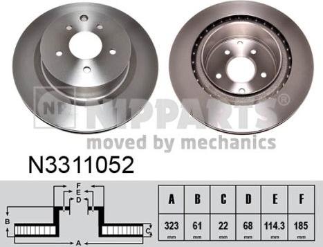 Nipparts N3311052 - Əyləc Diski furqanavto.az