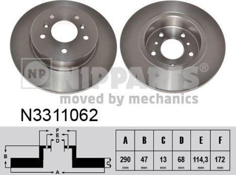 Nipparts N3311062 - Əyləc Diski furqanavto.az