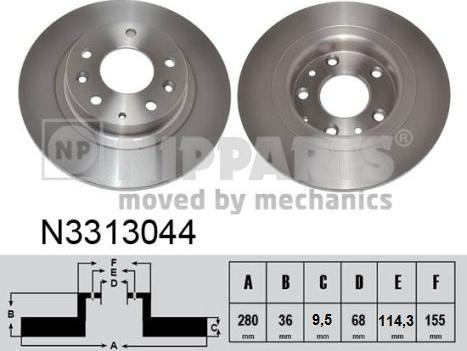 Nipparts N3313044 - Əyləc Diski furqanavto.az