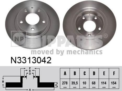 Nipparts N3313042 - Əyləc Diski furqanavto.az