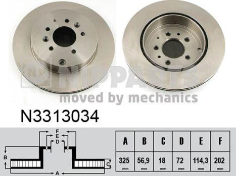 Nipparts N3313034 - Əyləc Diski furqanavto.az