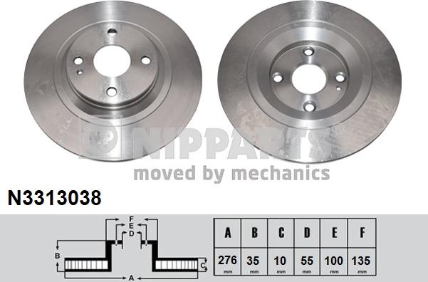 Nipparts N3313038 - Əyləc Diski furqanavto.az