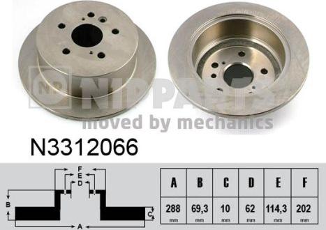 Nipparts N3312066 - Əyləc Diski furqanavto.az