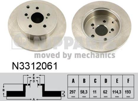 Nipparts N3312061 - Əyləc Diski furqanavto.az