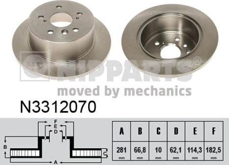 Nipparts N3312070 - Əyləc Diski furqanavto.az