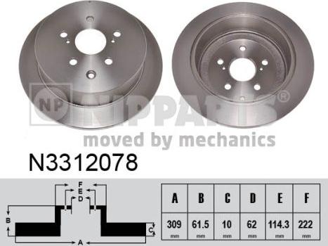 Nipparts N3312078 - Əyləc Diski furqanavto.az