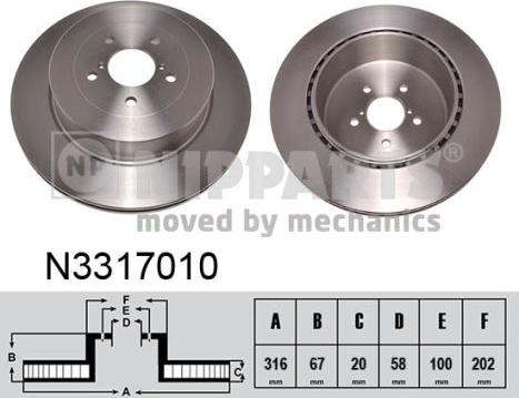 Nipparts N3317010 - Əyləc Diski furqanavto.az