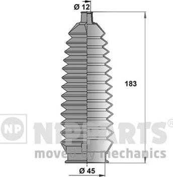 Nipparts N2844009 - Körük dəsti, sükan furqanavto.az