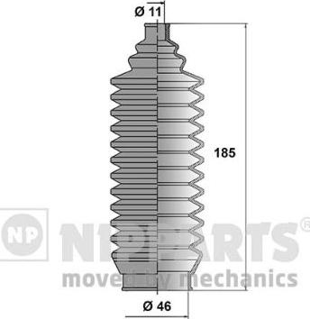 Nipparts N2845004 - Körük dəsti, sükan furqanavto.az