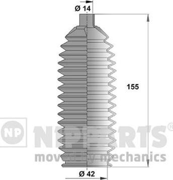 Nipparts N2846014 - Körük dəsti, sükan furqanavto.az