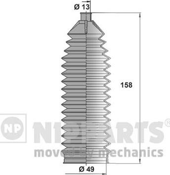 Nipparts N2840905 - Körük dəsti, sükan furqanavto.az