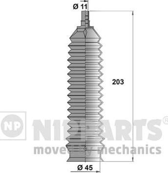 Nipparts N2840903 - Körük dəsti, sükan furqanavto.az