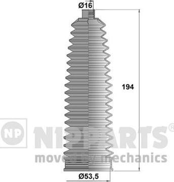 Nipparts N2840911 - Körük dəsti, sükan furqanavto.az