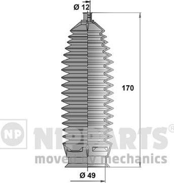 Nipparts N2840507 - Körük dəsti, sükan furqanavto.az