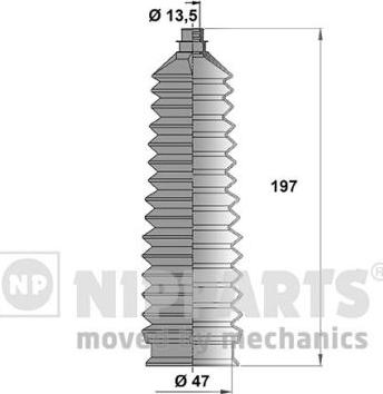 Nipparts N2840309 - Körük dəsti, sükan furqanavto.az