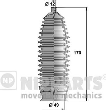 Nipparts N2840308 - Körük dəsti, sükan furqanavto.az