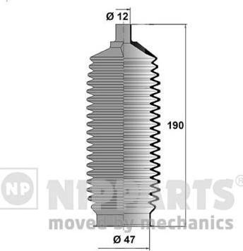 Nipparts N2841023 - Körük dəsti, sükan furqanavto.az