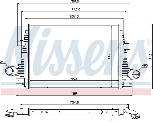 Nissens 96644 - Intercooler, şarj cihazı furqanavto.az