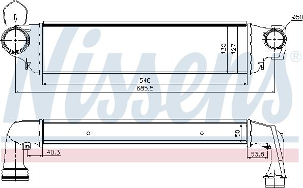 Nissens 96654 - Intercooler, şarj cihazı furqanavto.az