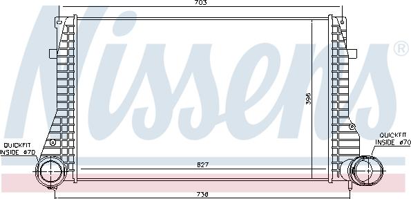 Nissens 96633 - Intercooler, şarj cihazı furqanavto.az