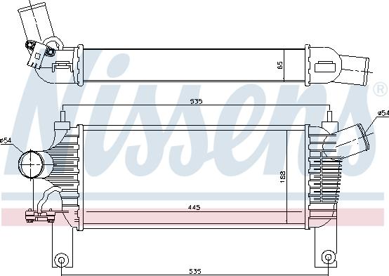 Nissens 96622 - Intercooler, şarj cihazı furqanavto.az