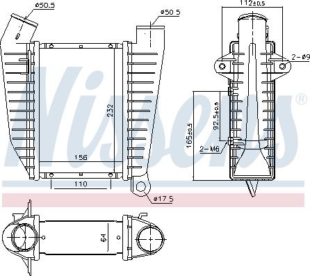 Nissens 96864 - Intercooler, şarj cihazı furqanavto.az