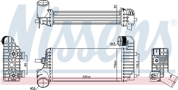 Nissens 96221 - Intercooler, şarj cihazı furqanavto.az