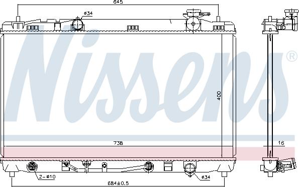 Nissens 646844 - Radiator, mühərrikin soyudulması furqanavto.az