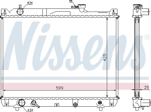 Nissens 64194A - Radiator, mühərrikin soyudulması furqanavto.az