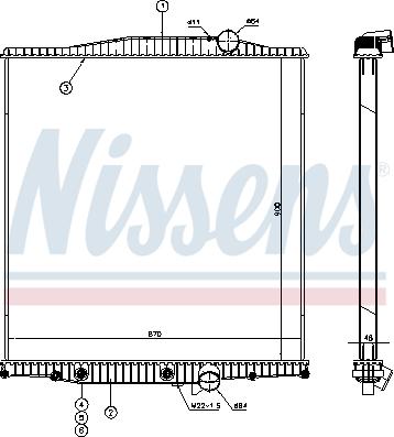 Nissens 654720 - Radiator, mühərrikin soyudulması furqanavto.az