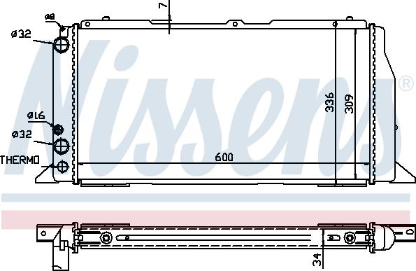 Nissens 60487 - Radiator, mühərrikin soyudulması furqanavto.az