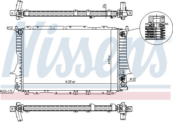 Nissens 690032 - Radiator, mühərrikin soyudulması furqanavto.az