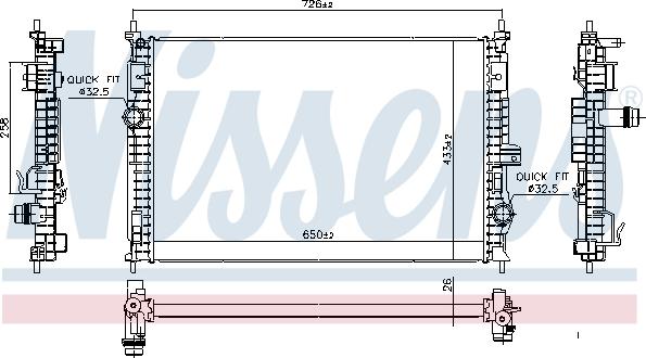 Nissens 606342 - Radiator, mühərrikin soyudulması furqanavto.az