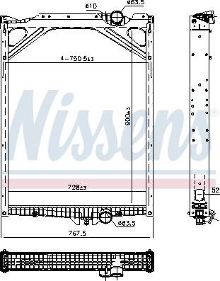 Nissens 606367 - Radiator, mühərrikin soyudulması furqanavto.az