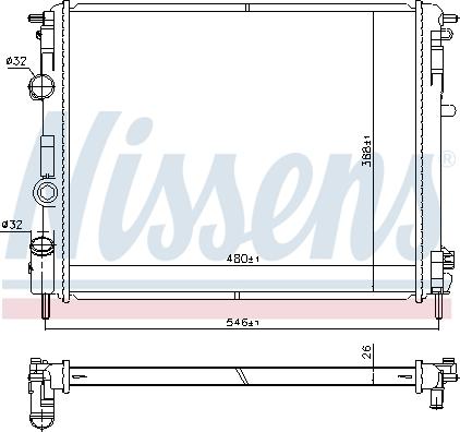 Nissens 607085 - Radiator, mühərrikin soyudulması furqanavto.az